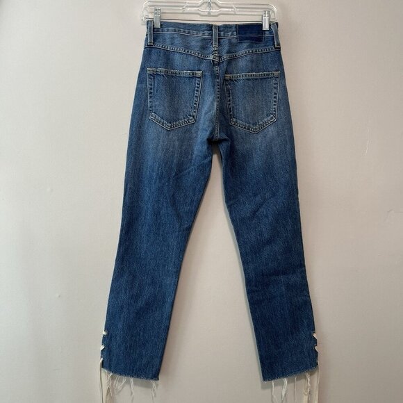 AMO Babe Lace Up Straight Leg Jeans‎ in Love Note Size 25 - Picture 5 of 9